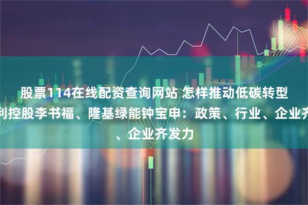 股票114在线配资查询网站 怎样推动低碳转型？吉利控股李书福、隆基绿能钟宝申：政策、行业、企业齐发力