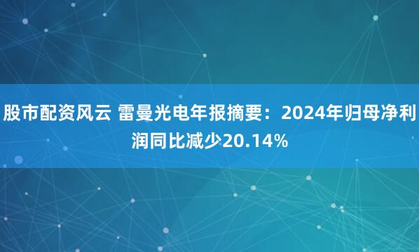 股市配资风云 雷曼光电年报摘要：2024年归母净利润同比减少20.14%